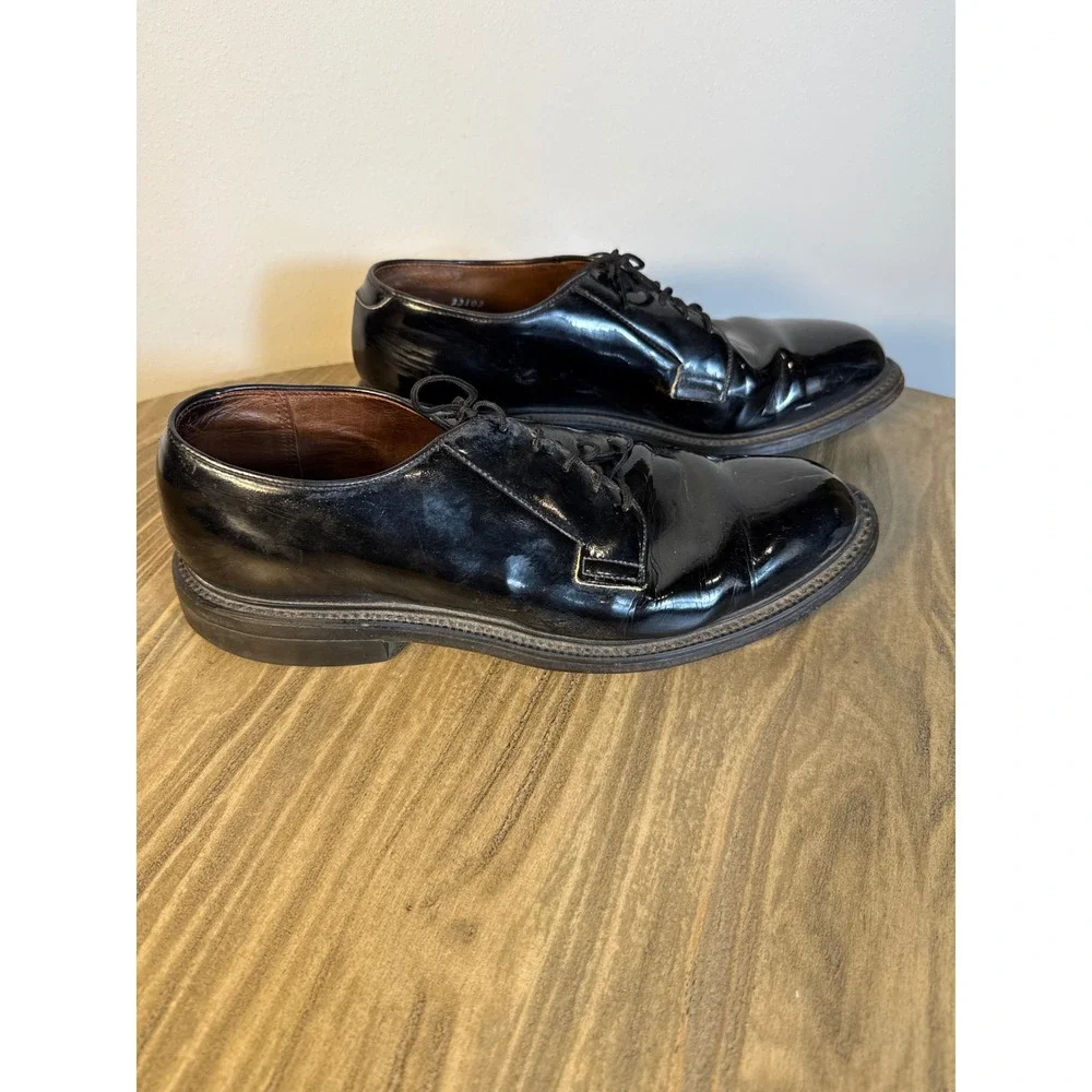 Bates Oxford Dress Shoes Mens 9D Black High Gloss Military Uniform 23103